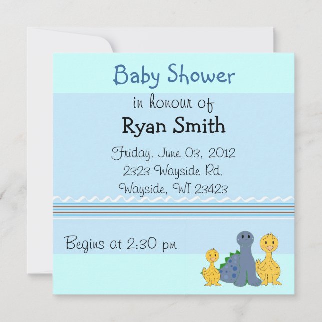 Canards géants et Baby shower Dino Invitation (Devant)
