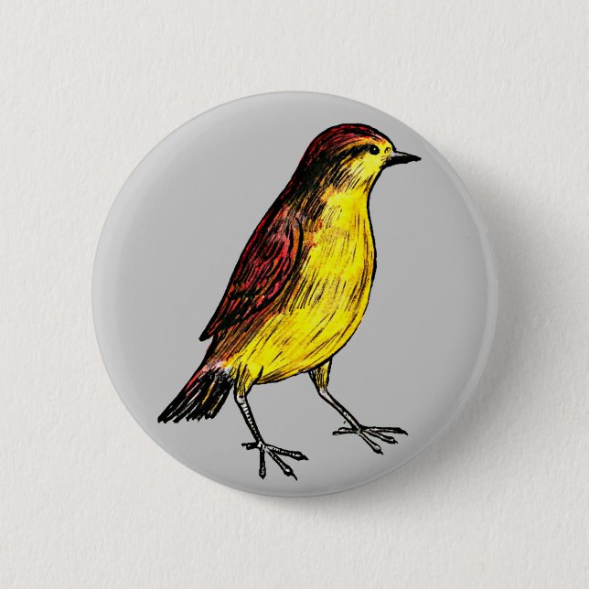 Canary Bird 2 Inch Round Button (Front)