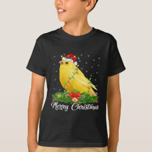 Canary Bird Lover Matching Santa Hat Canary Christ T-Shirt