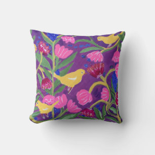 Canary in the Garden Throw Pillow