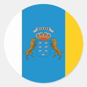 canary island flags classic round sticker