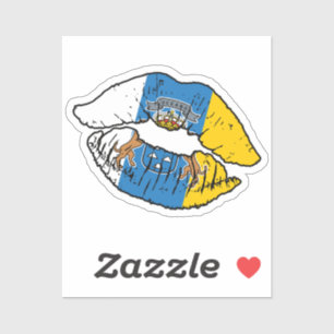 Canary Islands Canarian Lipstick Love Flag