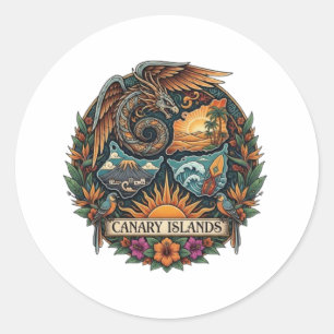 CANARY ISLANDS CLASSIC ROUND STICKER