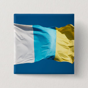 Canary Islands Flag 2 Inch Square Button