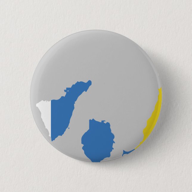 Canary Islands flag map 2 Inch Round Button (Front)