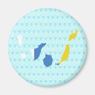 Canary Islands Flag Map full size Magnet