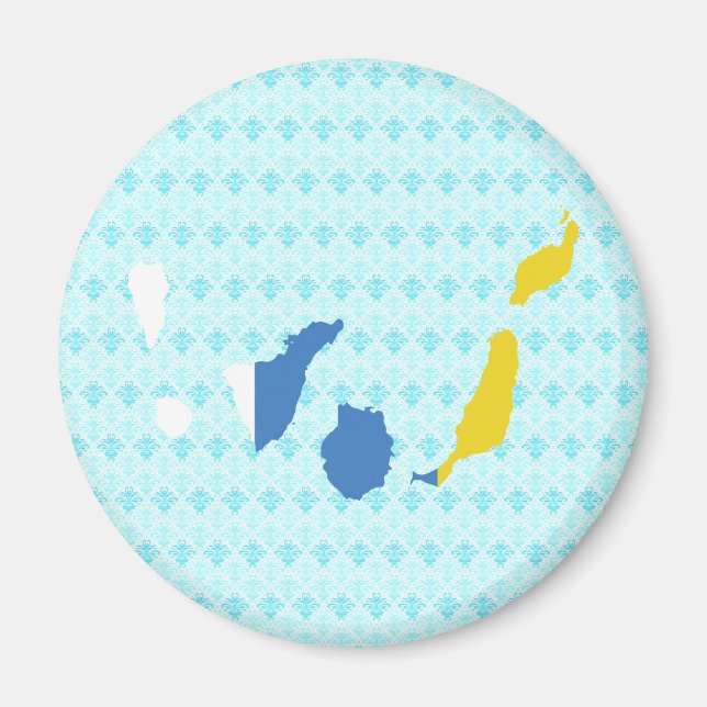 Canary Islands Flag Map full size Magnet (Front)