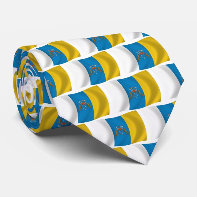 Canary Islands Flag Tie (Rolled)