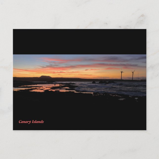 Canary islands, Fuerteventura North Shore sunset Postcard (Front)