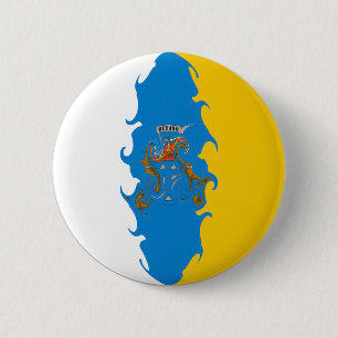 Canary Islands Gnarly Flag 2 Inch Round Button