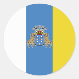Canary Islands High quality Flag Classic Round Sticker
