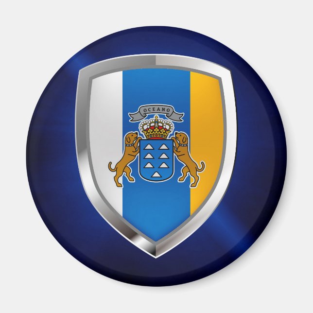 Canary Islands Mettalic Emblem Magnet (Front)