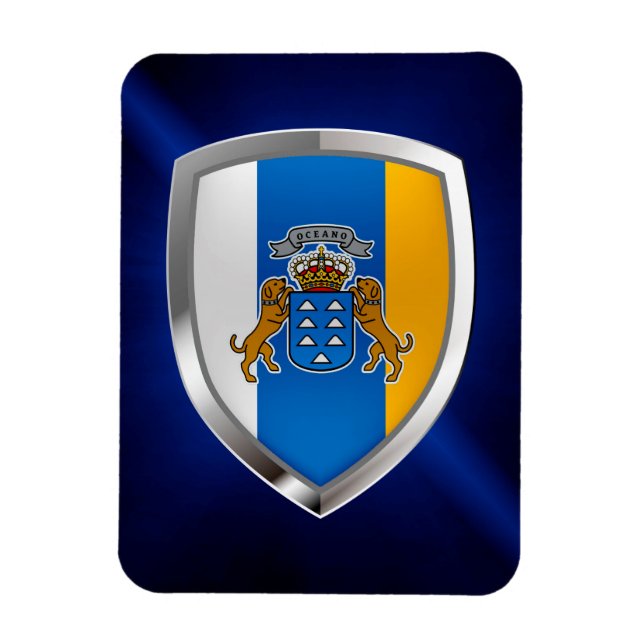 Canary Islands Mettalic Emblem Magnet (Vertical)