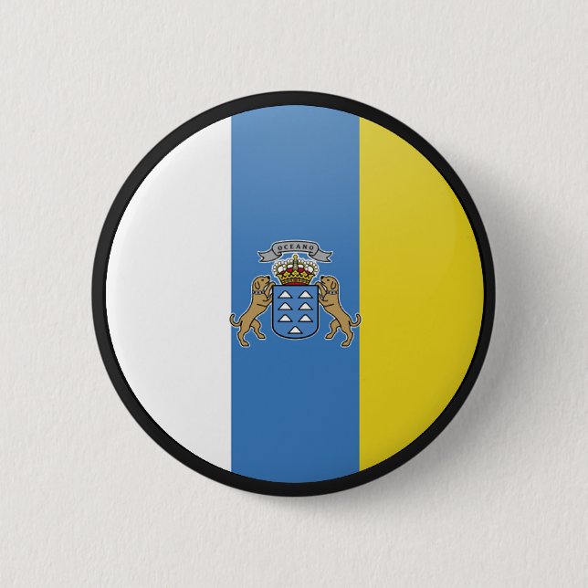 Canary Islands quality Flag Circle 2 Inch Round Button (Front)