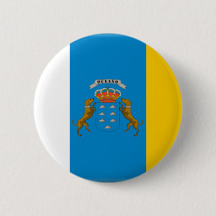 Canary Islands (Spain) Flag 2 Inch Round Button