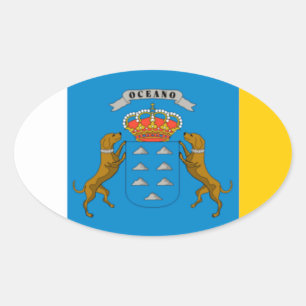 Canary Islands (Spain) Flag Oval Sticker