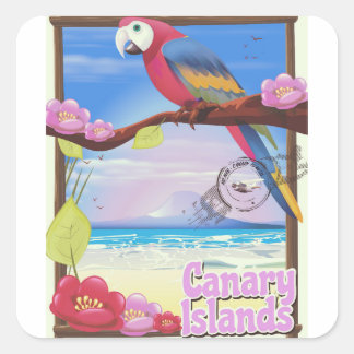 Canary Islands summer vacation poster Square Sticker