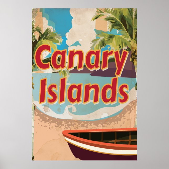 Canary Islands Vintage Travel Poster (Front)