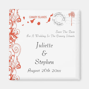 Canary Islands Wedding Save The Date Magnet