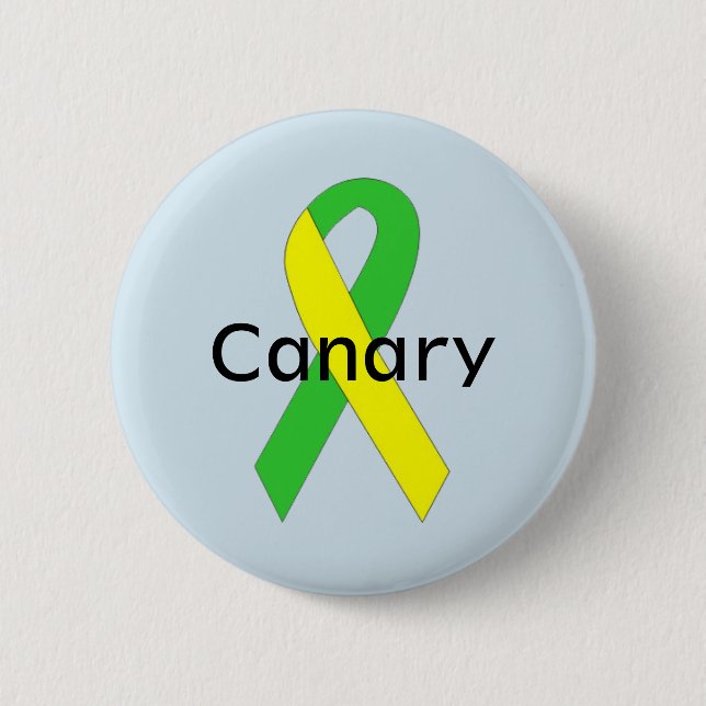 Canary Ribbon 2 Inch Round Button (Front)