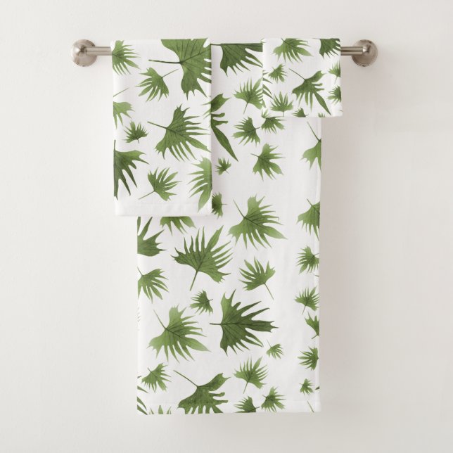 Canary Vine Leaves Bath Towel Set (Insitu)