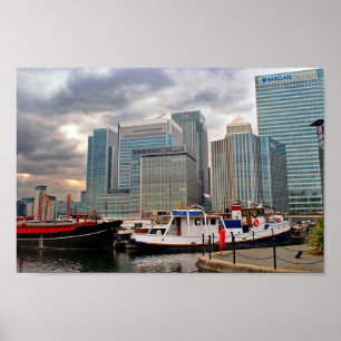 Canary Wharf London Docklands England UK Poster