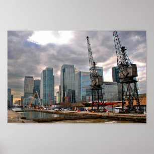 Canary Wharf London Docklands England UK Poster