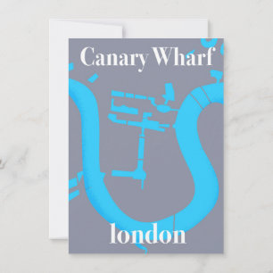 canary wharf london map travel poster invitation
