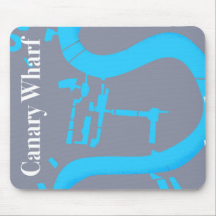 canary wharf london map travel poster mouse pad