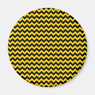 Canary Yellow And Black Zigzag Chevron Pattern Magnet