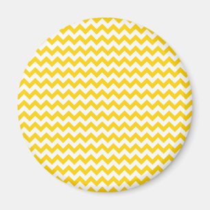 Canary Yellow And White Zigzag Chevron Pattern Magnet