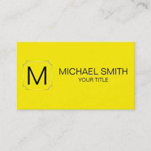 Canary yellow colour background business card
