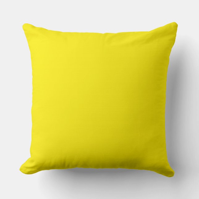 Canary yellow colour background throw pillow (Front)