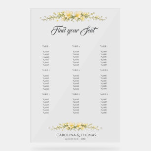 Canary Yellow Freesia Wedding  Seating Chart