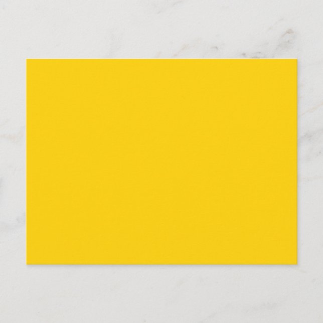 Canary Yellow Plain Colour. Customizable Backgroun Postcard (Front)