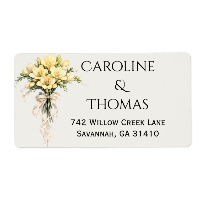 Canary Yellow Romantic Freesia  Floral Wedding (Front)