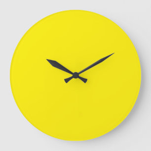 Canary Yellow Solid Color Large Clock