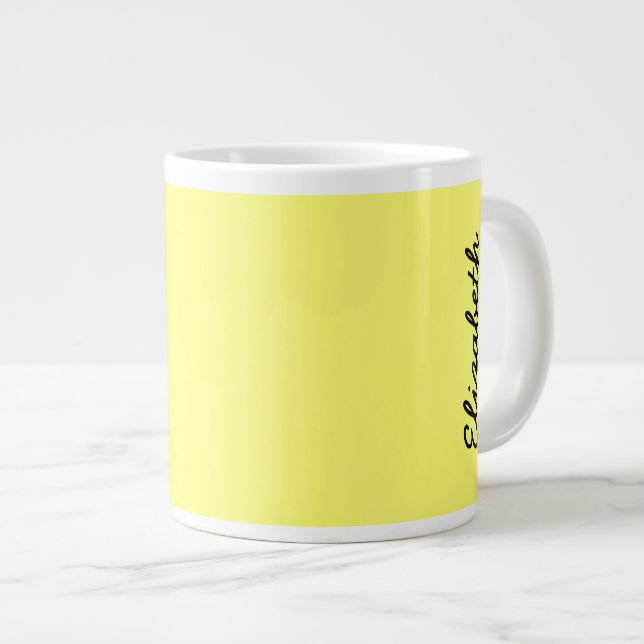 Canary Yellow Solid Colour Large Coffee Mug (Front Right)