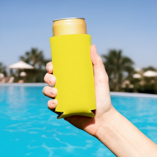 Canary Yellow Solid Colour Seltzer Can Cooler (In Situ Pool)