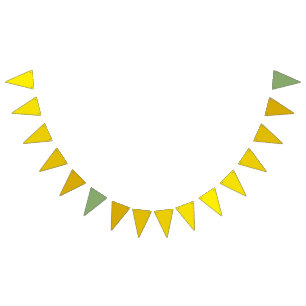 Canary Yellow to Pineapple Green Gradient Tropical Bunting Flags
