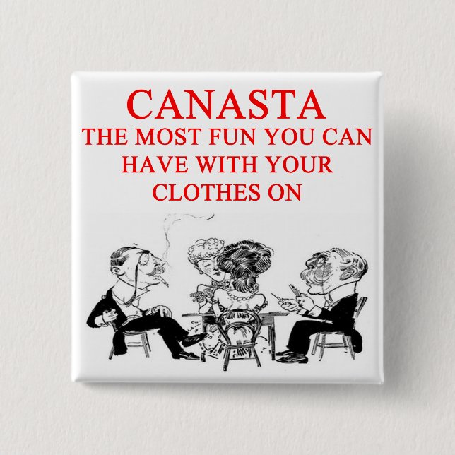 CANASTA 2 INCH SQUARE BUTTON (Front)