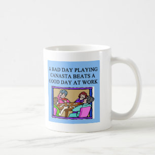 canasta game player coffee mug