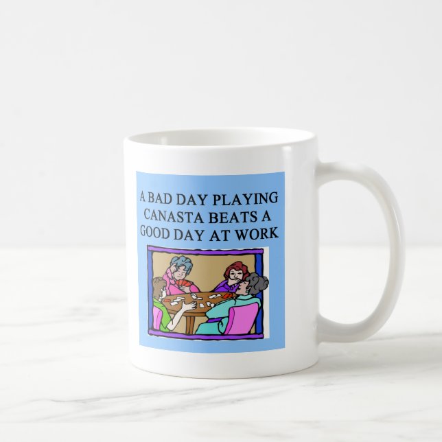 canasta game player coffee mug (Right)