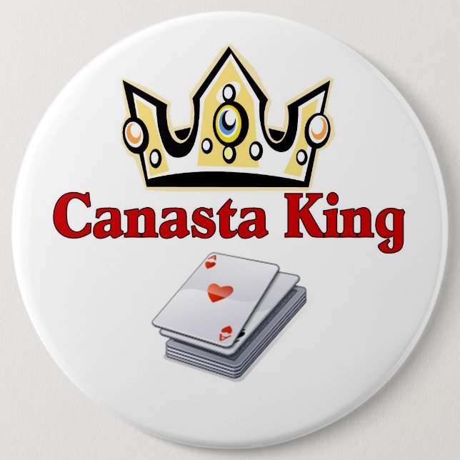 Canasta King 6 Inch Round Button (Front)