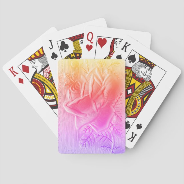 Canasta Pink Rose Playing Cards (Back)