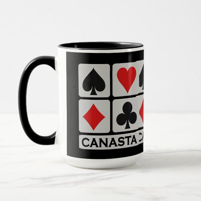 Canasta Player mug - choose style & colour (Left)