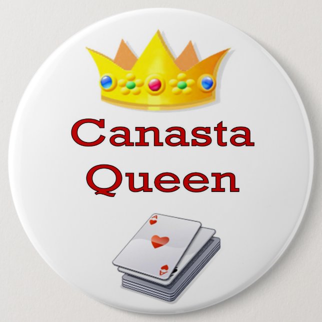 Canasta Queen 3 6 Inch Round Button (Front)