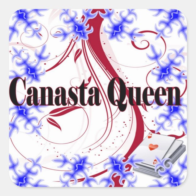 Canasta Queen Square Sticker (Front)