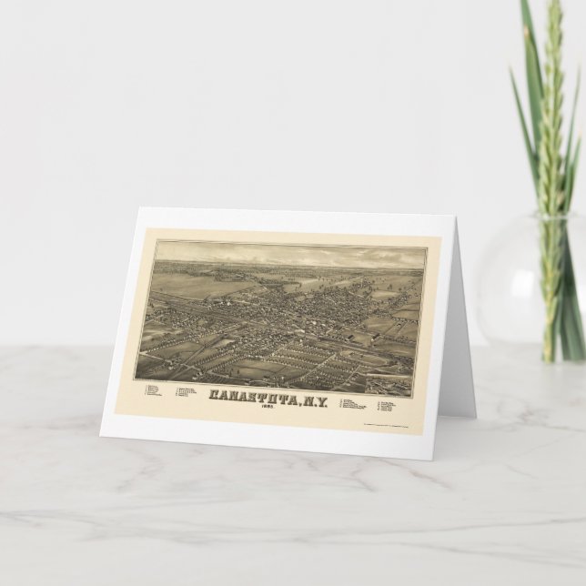 Canastota, carte panoramique de NY - 1885 (Devant)