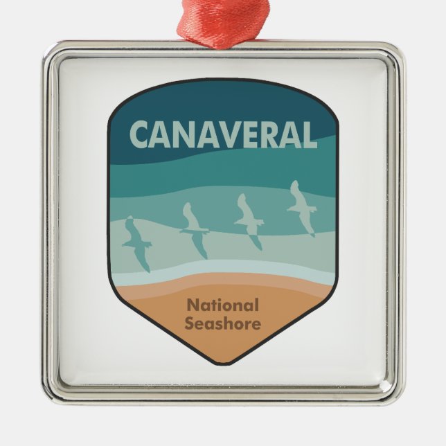 Canaveral National Seashore Florida Seagulls Metal Ornament (Front)